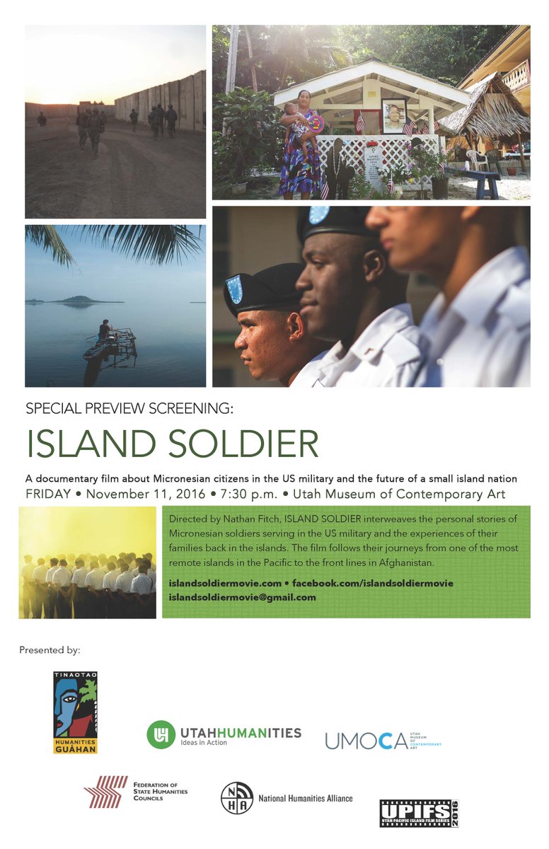 SumikoMartinez's tweet photo. Hey SLC, there's a free public screening of "Island Soldier" as part of the Nat'l Humanities Conference! Check it out. #NHCSLC #dialogue https://t.co/FIjeUQh3bO