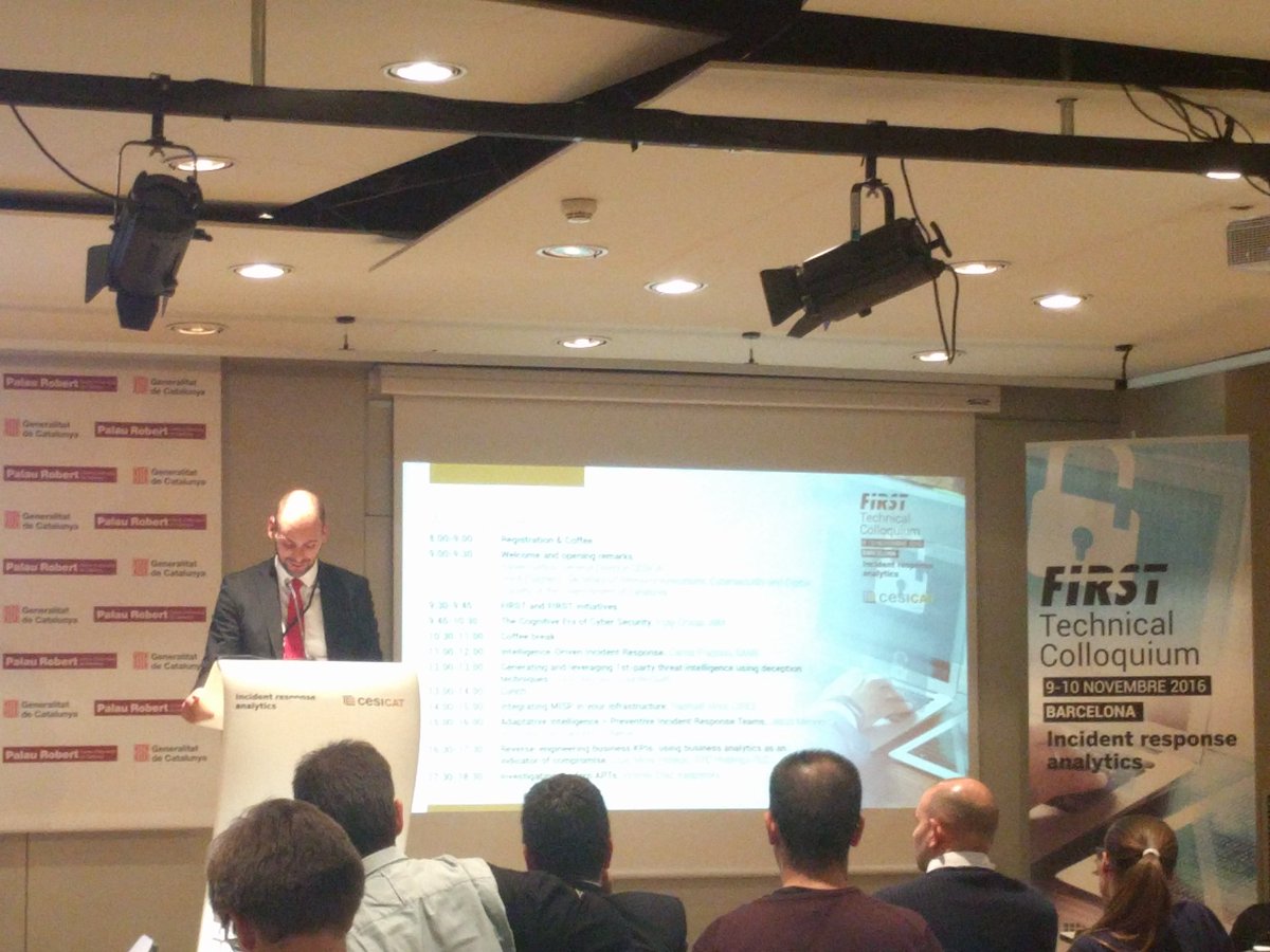 ISecAuditors's tweet image. Cierre del primer día de conferencias del #FIRSTdotOrg Technical Colloquium. Más mañana.