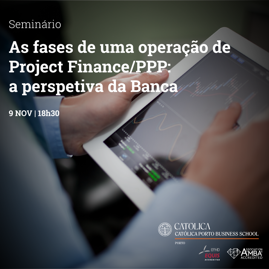 É já daqui a pouco, o Seminário “As fases de uma operação de Project Finance/PPP: a perspetiva da Banca”.
Mais inf: catolicabs.porto.ucp.pt/eventos#ea-125…