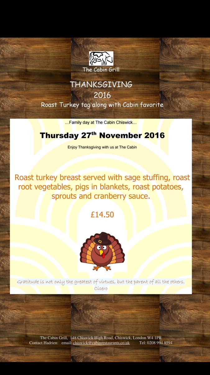 Struggling with your Thanksgiving cooking?? Join us at The Cabin <a href="/TimeOutEatDrink/">Time Out Food & Drink</a> <a href="/USAinUK/">U.S. Embassy London</a>