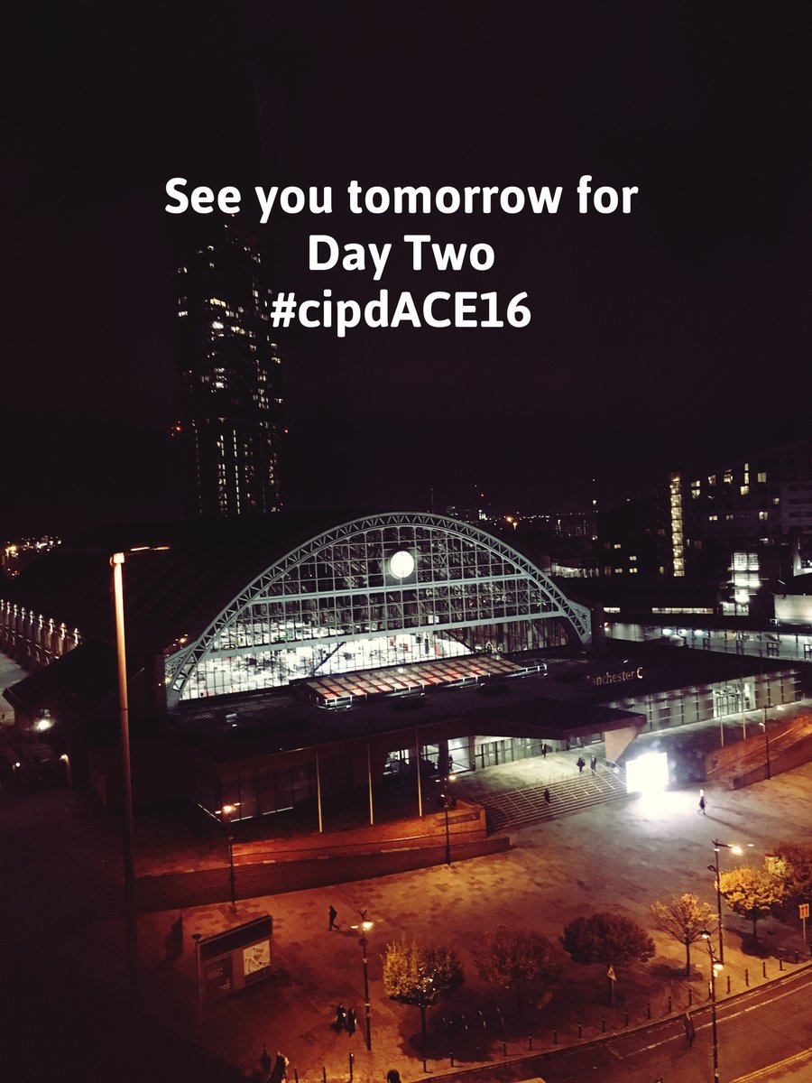 Great day <a href="/mcr_central/">Manchester Central</a> thanks to all our speakers, exhibitors and visitors - see you tomorrow #cantwait #cipdACE16 🙌