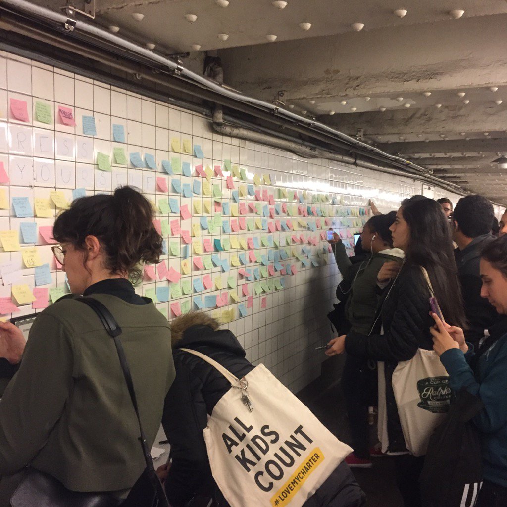 Subway love notes to America. New York values.
