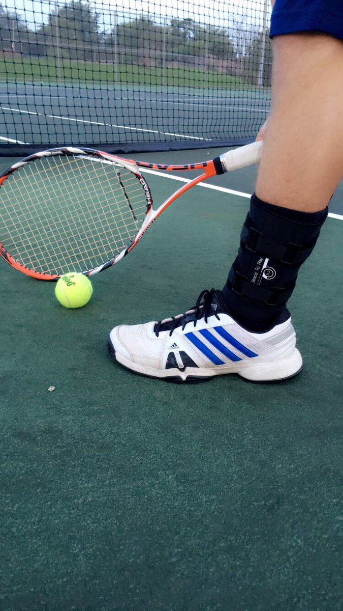 Did you know an ankle sprain is the most common injury in #tennis ? Stay on the court with our patented ankle brace! #TennisLife
