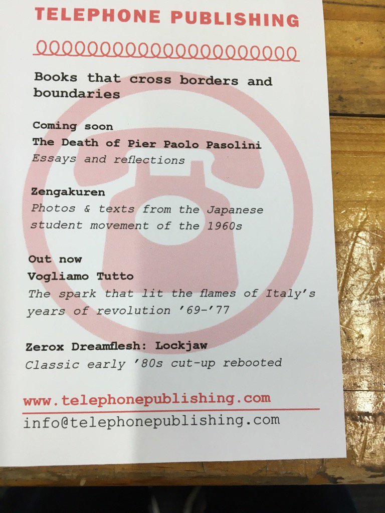 TelephonePubs's tweet photo. Some new projects for 2017.
#zengakuren #pierpaolopasolini https://t.co/CfrKuUn5IY