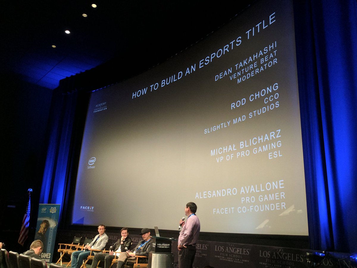 Official_AIAS's tweet image. Moving on, our panel w/ @slightlymadteam, @ESL, @FACEIT, and @deantak on &quot;How to build an #esports title&quot; #intelgamedev #BuzzWorkshop LA