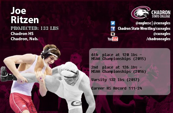 csceagles's tweet image. .@eaglecsc wrestling welcomes Joe Ritzen (@joeritz26)!
Fr., 133
Chadron, Neb./Chadron HS