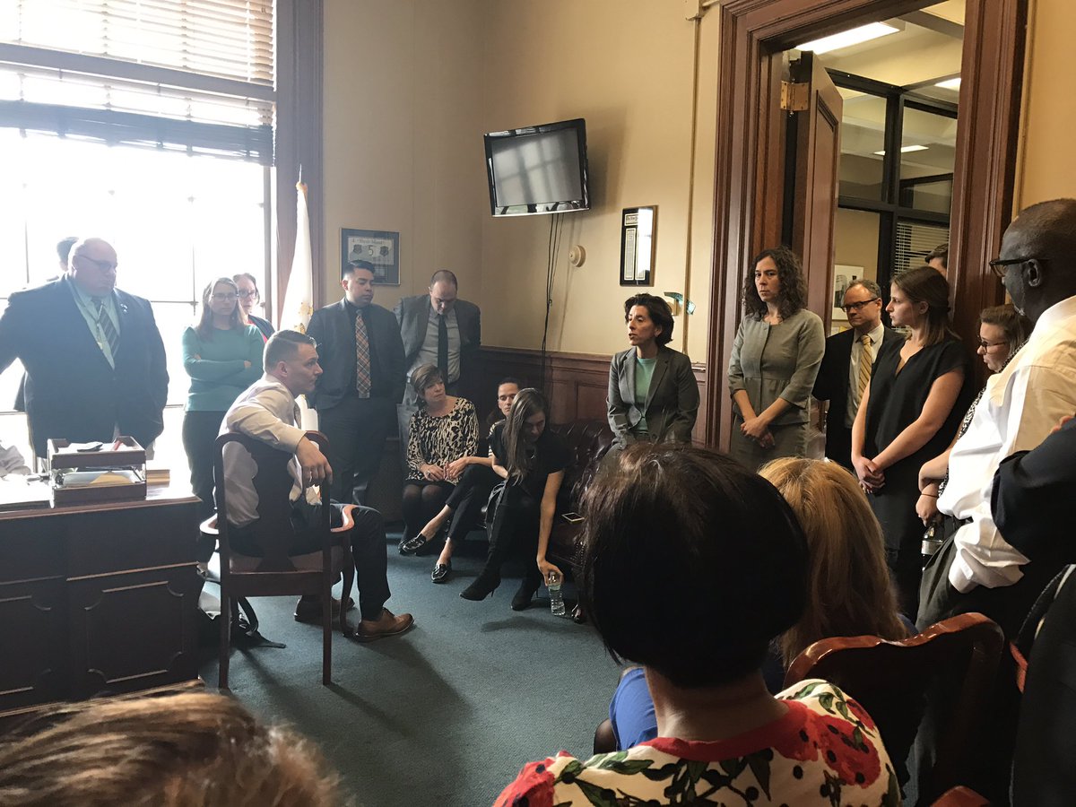 After HRC's speech today, <a href="/GinaRaimondo/">Gina Raimondo</a> told her staff "RIers count on you... all of you. Your work matters and we are stronger together."