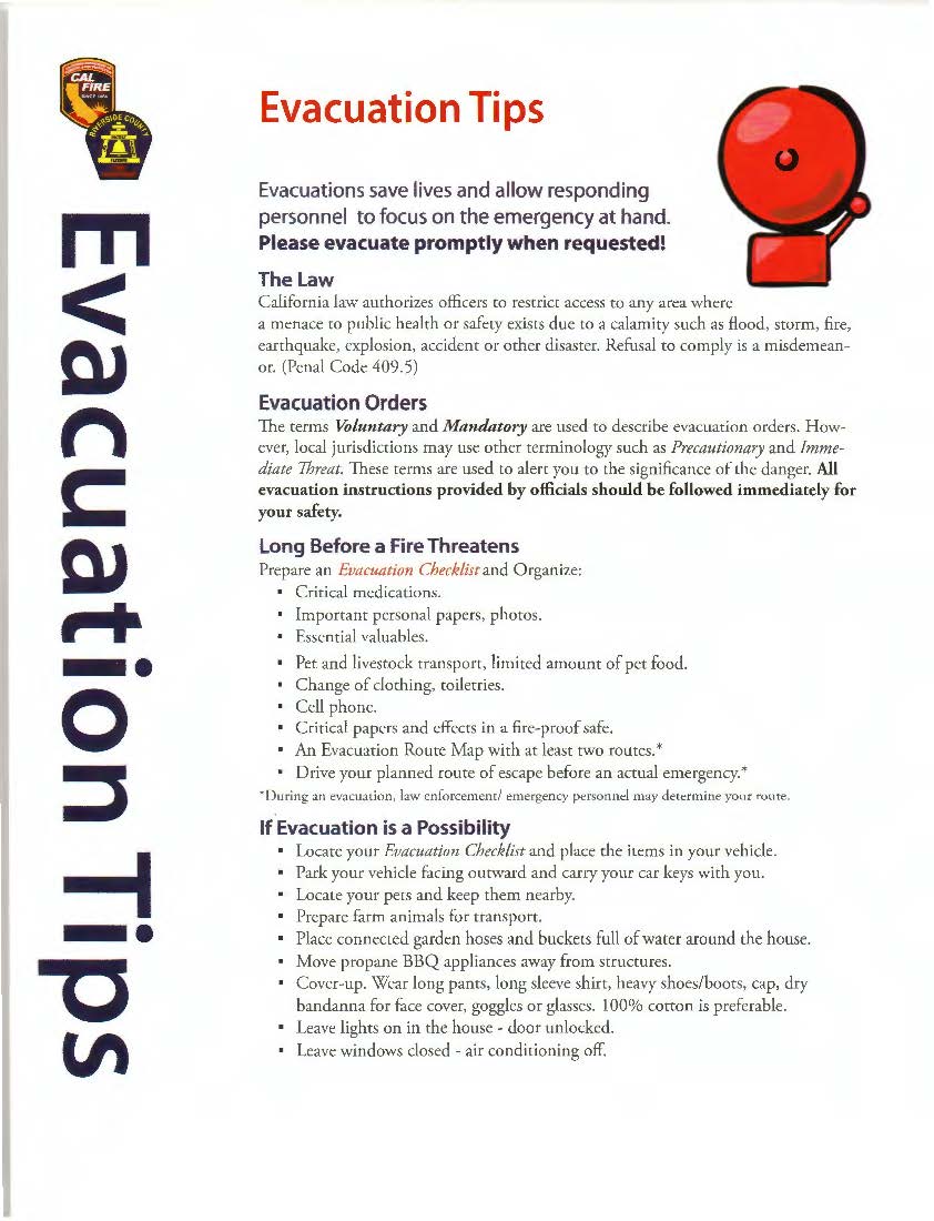 JhawkFire's tweet photo. #CALFIRE #RivCoFire #EvacuationTips Important Evacuation Tips. Pls Know &amp; Follow. Thank U. https://t.co/4Oapu5IVVu
