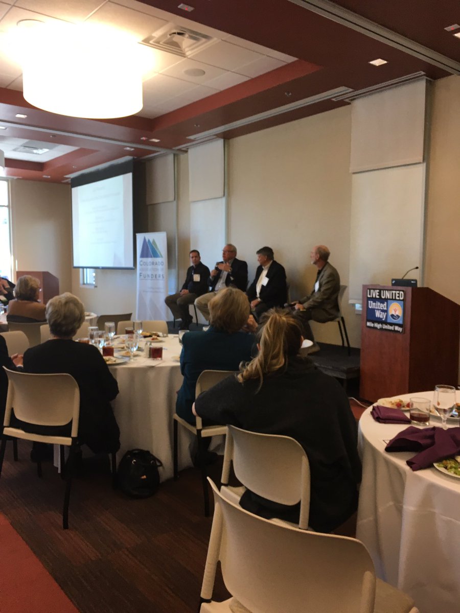 gfmdenver's tweet photo. Gr8 panel discussion at @Coloradofunders with Steve Welchert, Dick Wadhams, Chris Walsh and Vince Carroll. #electionrecap https://t.co/bGI0gBmFYj
