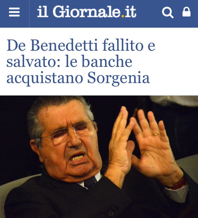 ZampieriChiara's tweet photo. #DeBenedetti definisce #TrumpPresident un FALLITO!
Invece lui con Sorgenia è un gran imprenditore 😂‼️🔝
#ottoemezzo https://t.co/XG0G3BWtd7