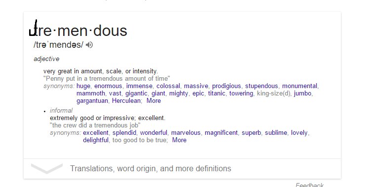 MyHoovesClack's tweet photo. @bigwax I mean, that's what comes up when I google "Tremendous" https://t.co/loPuWObabe