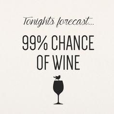 Yep, this forecast seems about right. 1/2 price glasses of vino at Walt's tonight for #WineWednesday! Pick up a $10.99 Large Buffalo Chicke…