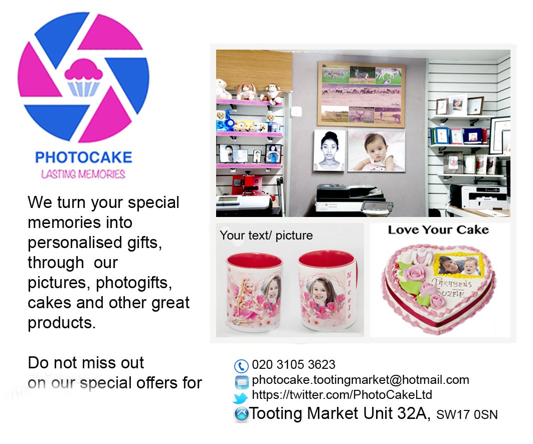 I closed the shop, You can still reach me on my landline 020 3105 3623 photocake.tootingmarket@hotmail.comI am still working from home rt