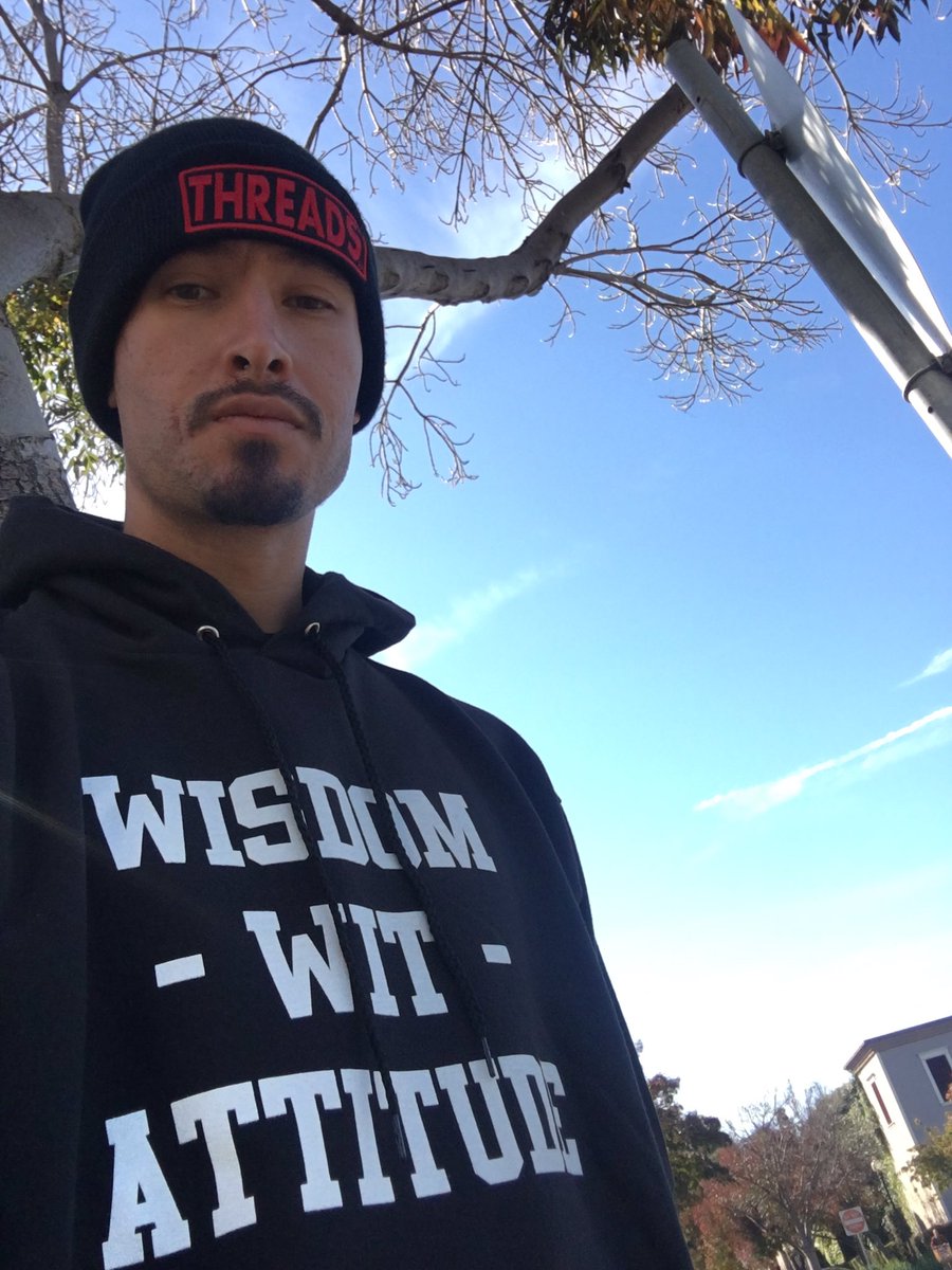 WatzrealTheHapa's tweet photo. "Wisdom Wit Attitude," hoodies now available #watzreal #sfthreads #wisdomwitattitude #fashion #style #hoodies #blackandwhite #sky https://t.co/6gp07W4erz