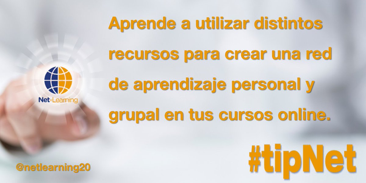 netlearning20's tweet photo. Aprende a crear una red de #aprendizaje personal y grupal en tus cursos online. #tipNet #PLE https://t.co/y8wp69m9hp