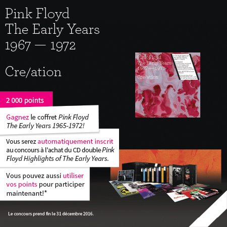 purCanada's tweet photo. Utilisez vos points pour participer au concours et ainsi courir la chance de #GAGNER un coffret de @pinkfloyd
https://t.co/PIK10Umi9t https://t.co/iMvE7OPQYt