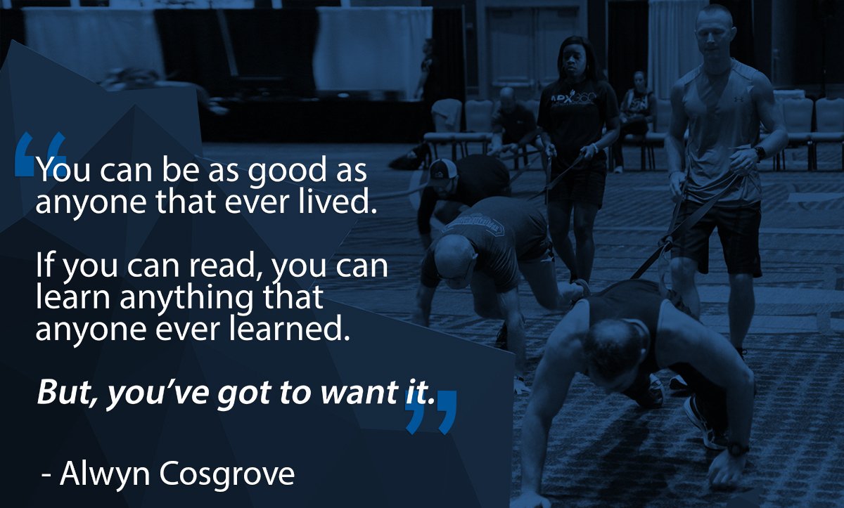 NSCA's tweet photo. How hard are you working toward achieving your goals? #WednesdayWidsom from @alwyncosgrove's presentation at #NatCon16 https://t.co/ZHOG7CcwHH