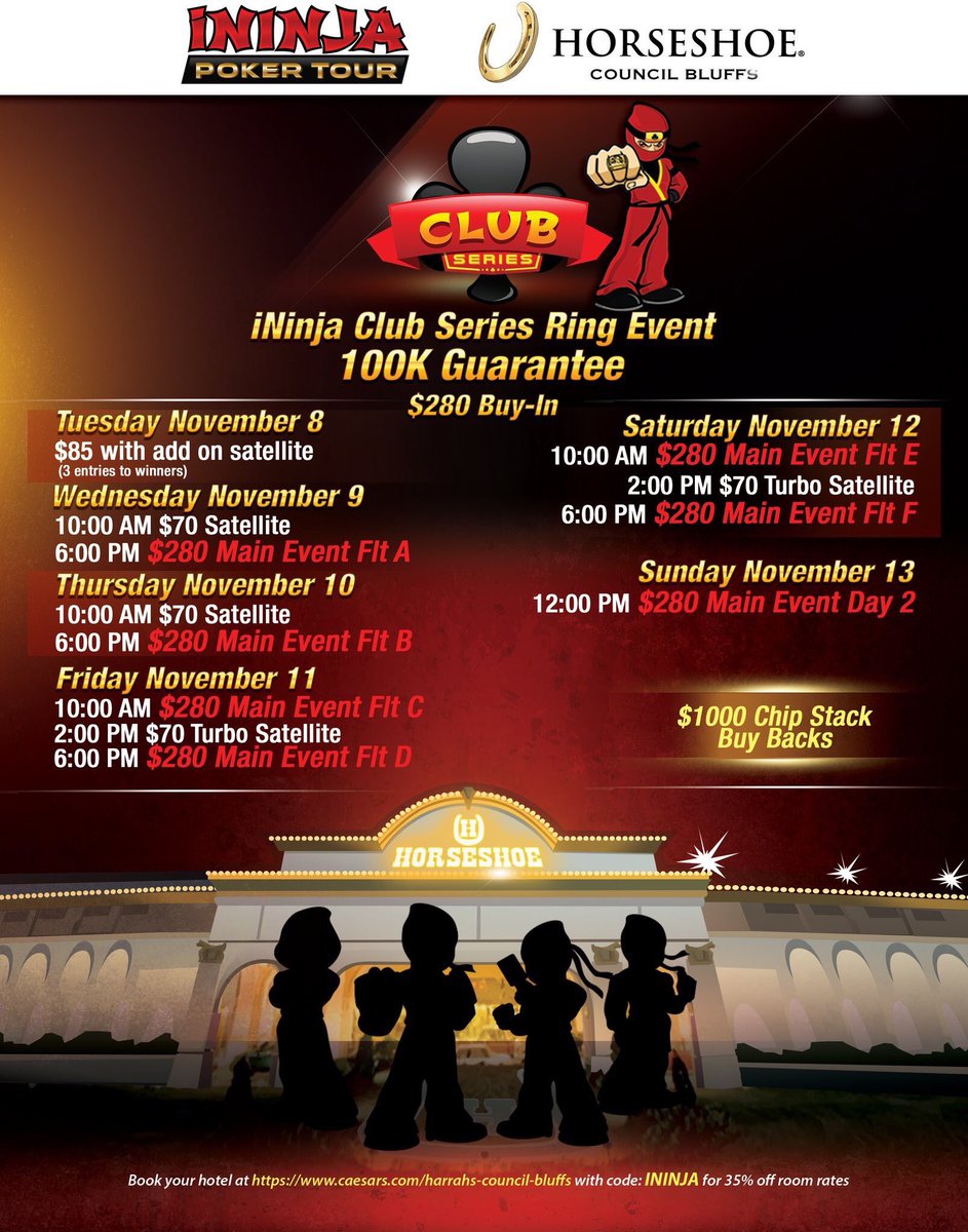 __KingSpade__'s tweet photo. Wish I could make this trip to
@HBRPoker to support the @iNinjaPoker tour. #GLNinjas 
 
Great Value ✔️
Great Venue ✔️
Great People ✔️ https://t.co/FvXmboOFtW