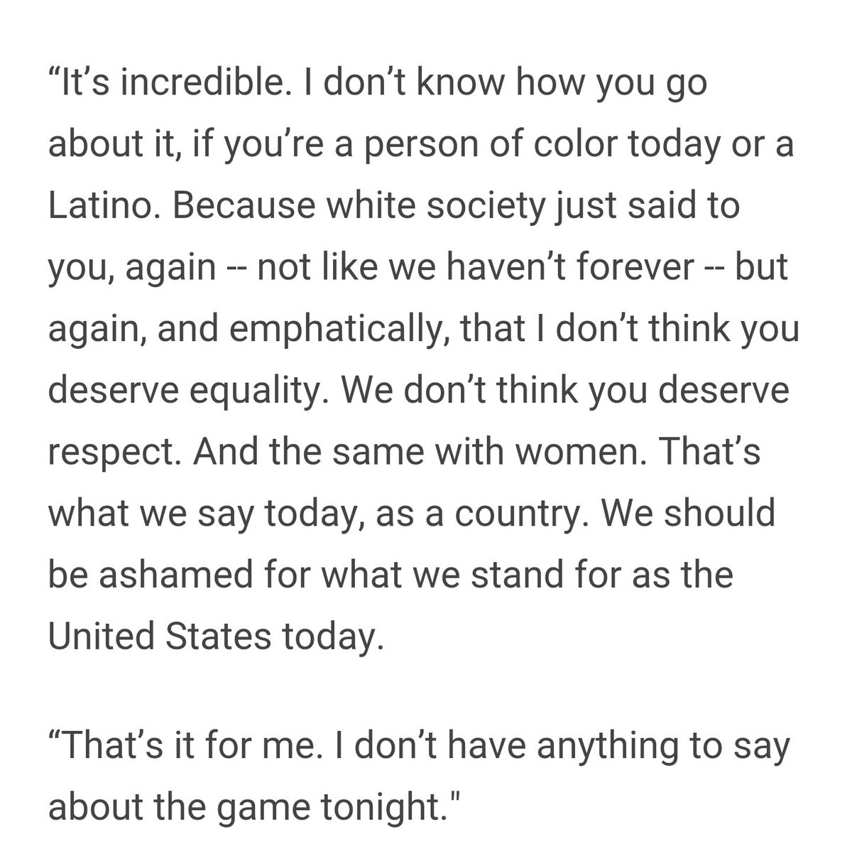 H00PINATI's tweet image. A few highpoints of the rant Stan Van Gundy went on regarding Trump. Brought me to tears, tbh.