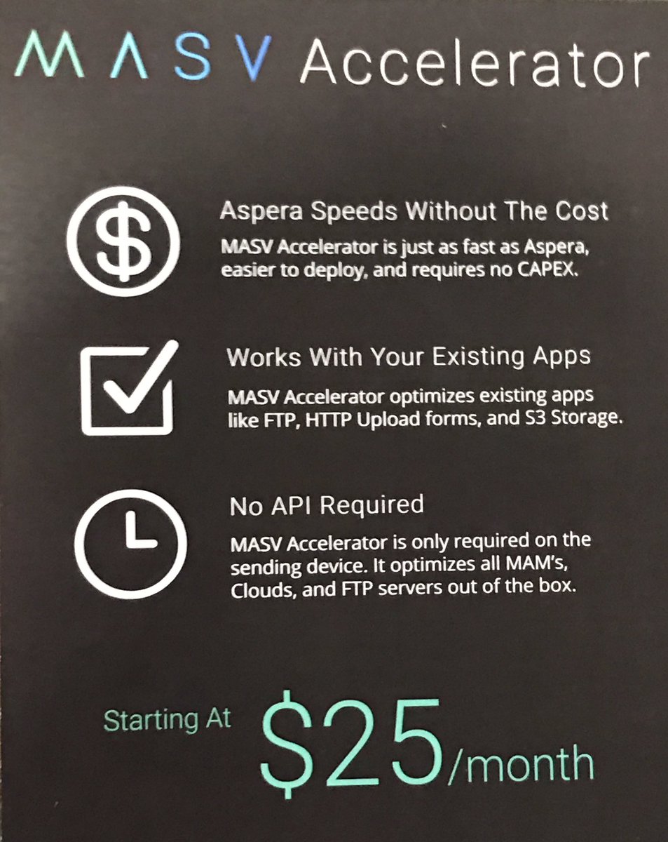 masvpete's tweet photo. Come by the @ProVideoTech booth at #NABShowNY for a free trial of MASV Accelerator by @masvfast to make your file transfers simply faster. https://t.co/NWxHKjMIR7