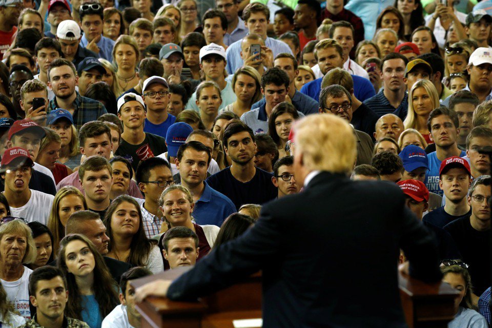 TheAtlantic's tweet photo. Downplaying the racist views of Trump supporters is an evasion of the facts https://t.co/ec8zoMErPl https://t.co/uDq5uJ6H6s