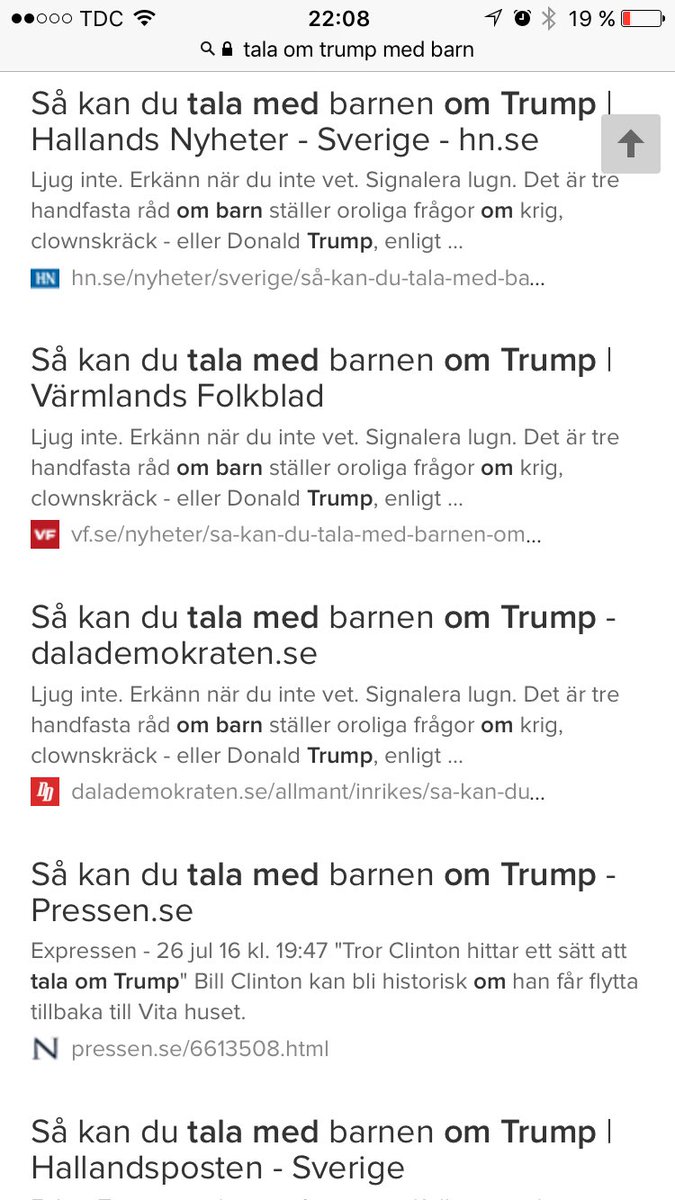 jnsptrsn's tweet photo. Tala med dina barn om Trump, hälsar Sveriges alla tidningar. https://t.co/zQB5F3W7PD