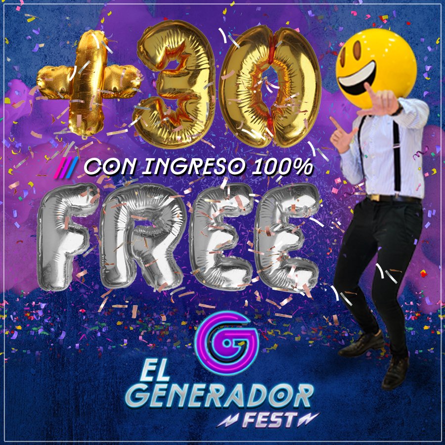 radiogenerador's tweet image. ►► #Enfestate 🎉 #ElGeneradorFest 2016 🍻 📣 Seeee! Acordate... #MayoresDe30 tienen Ingreso 100% Free (Totalmente Gratis) presentando DNI 😎