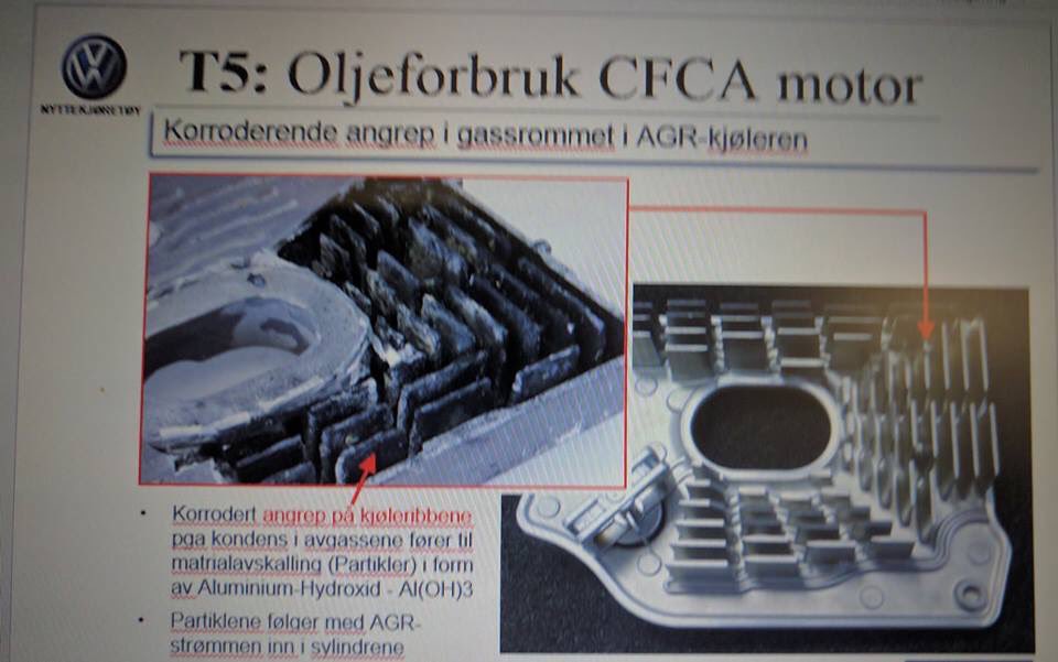 Vanless1's tweet photo. The EGR appears to corrode producing aluminium oxides, which reaches the piston rings creating cylinder bore wear @UKVolkswagen @BBCWatchdog https://t.co/z7FLWc5Kfj