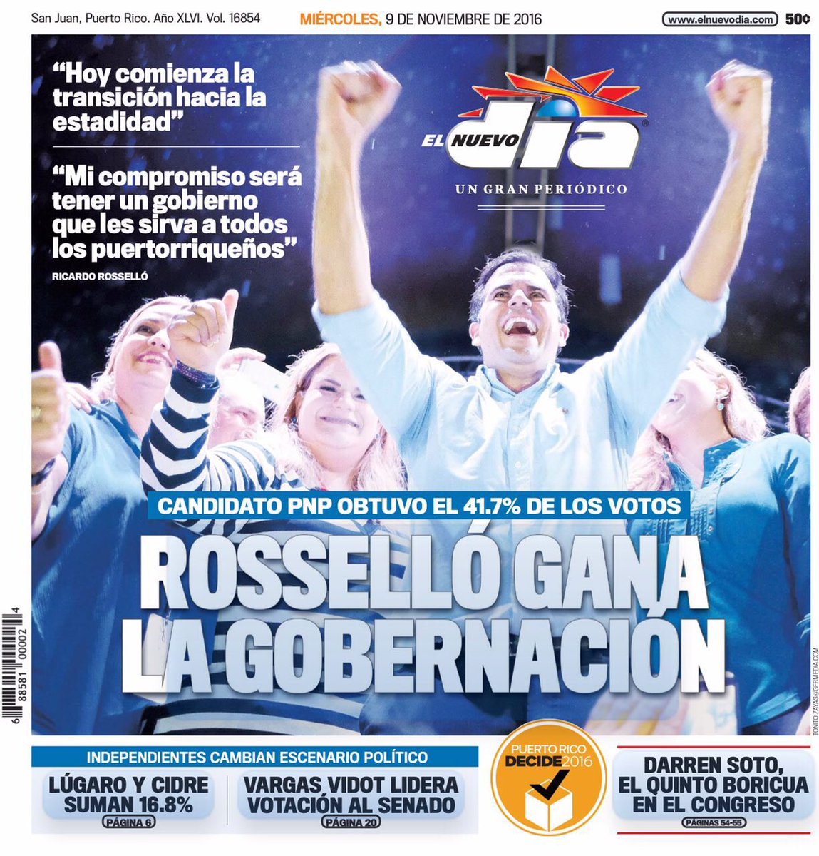 ricardorossello's tweet photo. ¡Gracias por darme su confianza! No los voy a desfraudar. ¡Hoy oficialmente comenzamos a construir el nuevo Puerto Rico! https://t.co/5blaC7P8Bv