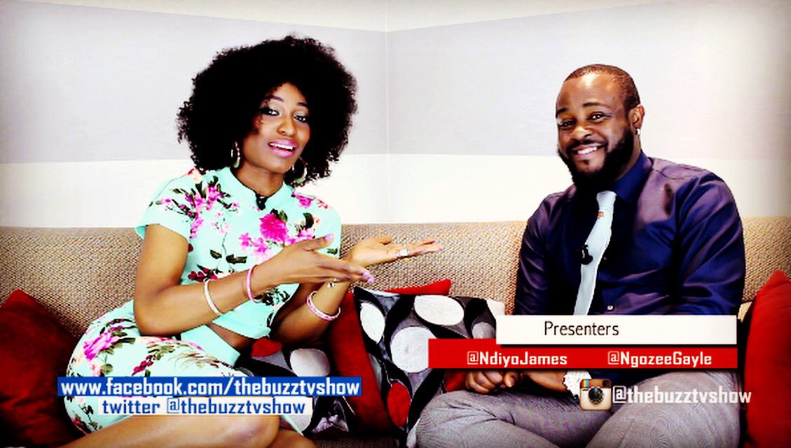 GayleNgozee's tweet photo. #SetYourWeekendTvPlans #DontMissThis @THEBUZZTVSHOW Saturdays 3pm on @NollyMoviesTv #PurelyEntertainment Δ @ndiyojames et @Sloz90 https://t.co/t4RpmASWvu