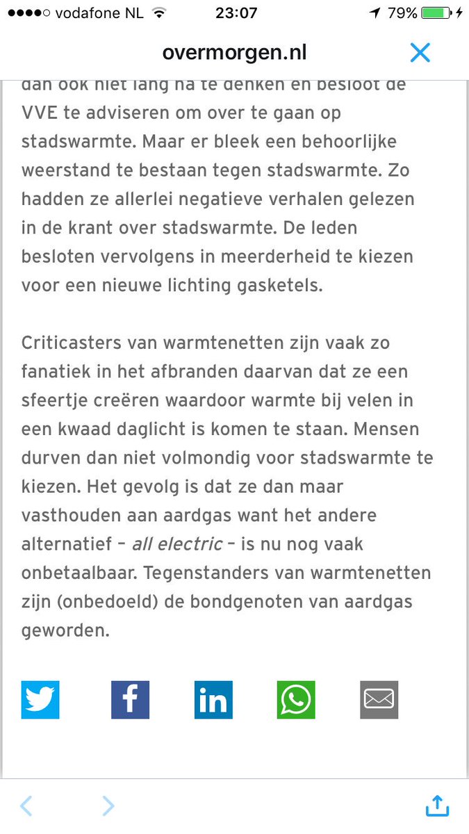 Beste @JanvdMeer ik zie mijzelf niet als bondgenoot van aardgas.... maar warmte is met huidige partijen en gang van zaken geen alternatief