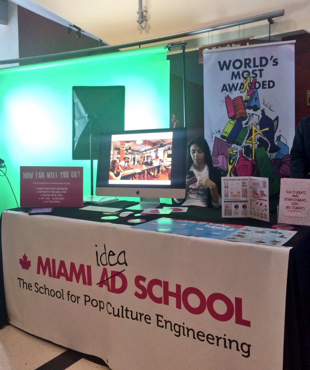 MiamiAdSchoolTO's tweet photo. Day 2 of exhibiting at the @AppliedArts #CreativeFutures2016 expo. Talking to the next generation of creatives. https://t.co/Hukki57hxW