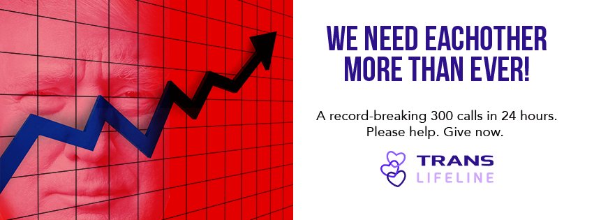 TransLifeline's tweet image. Our operators are amazing. They've answered over 100 calls. Please give so we can help more people! translifeline.org/donate