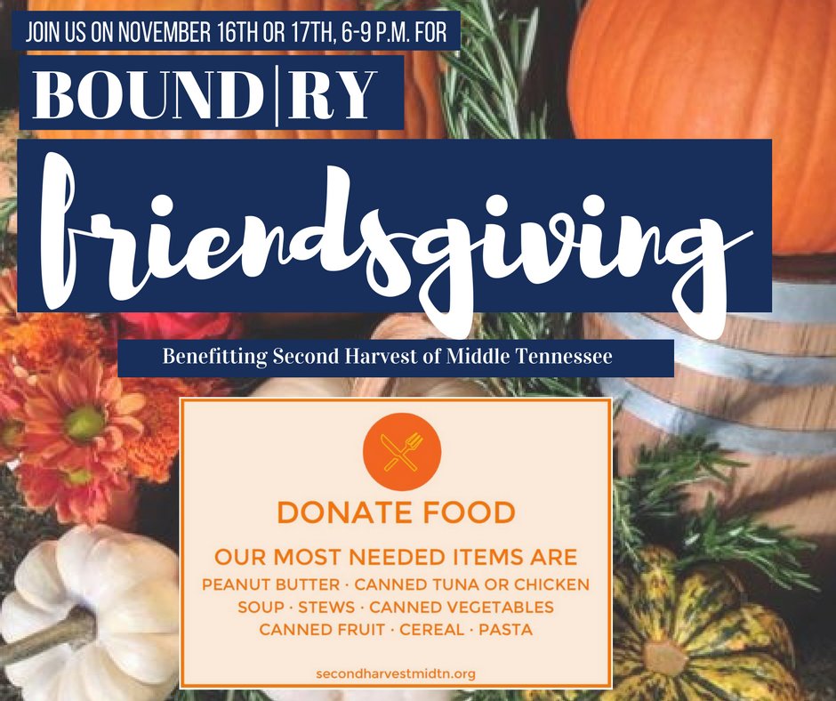 BoundryEvents's tweet photo. Join us next week in celebrating friendship and good food! Purchase your #BoundryFriendsgiving tickets today: >> https://t.co/kaKi4unHkJ https://t.co/XetyRTCrOG