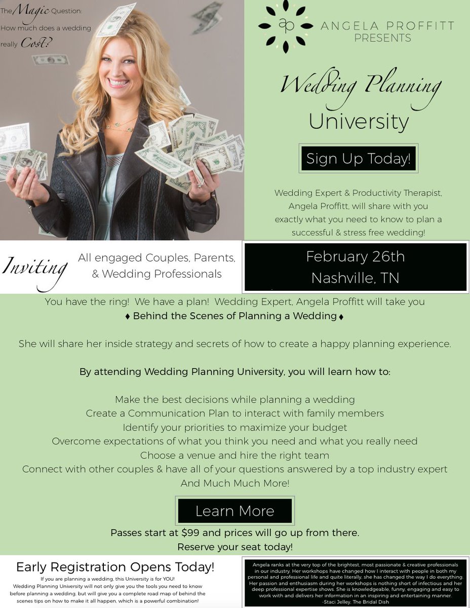 <a href="/nashbrideguide/">Nashville Bride Guide</a> Excited to share with you the upcoming Wedding Planning University for engaged couples &amp; wedding professional!