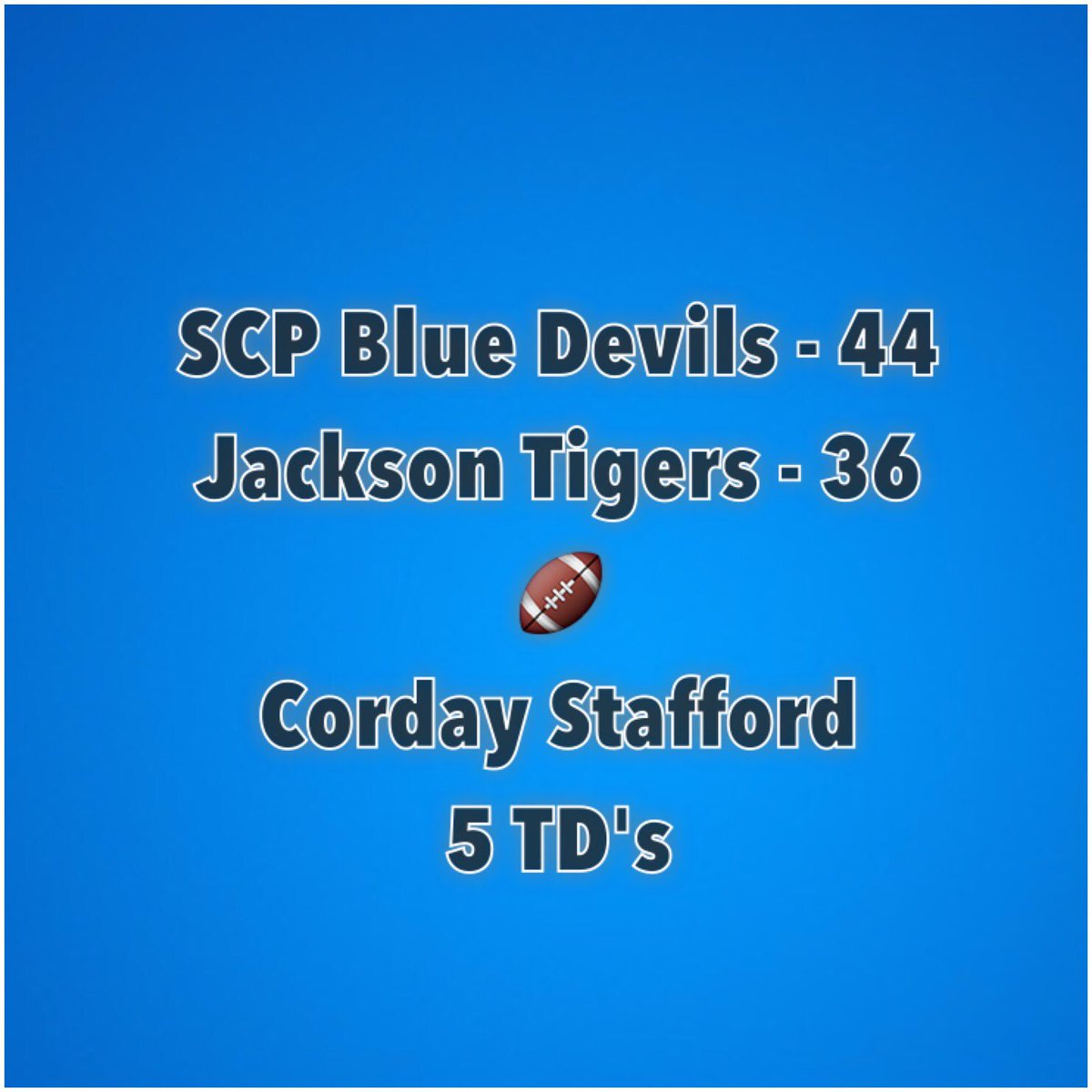 SCPBlueDevils's tweet photo. Nice way to end the season! 😈🏈 #soproud #stantonathletics https://t.co/bQpXgU87Mo