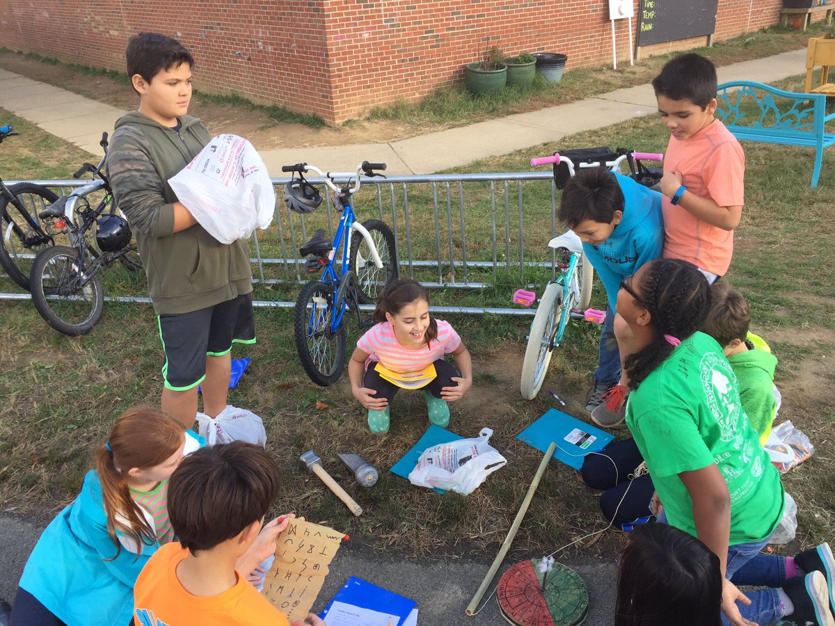 Conferring with group members about excavated artifacts. Making inferences about culture. #StratfordLndgES #TheBigDig