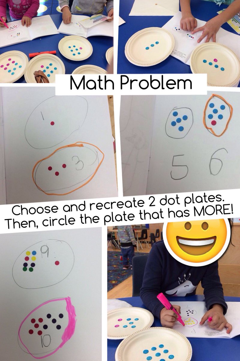 fdkparkview130's tweet photo. FDK math problem - Can you choose &amp; recreate 2 dot plates? Then, can you circle the plate with MORE dots? #FDKmath #dotplates #moreorless https://t.co/LYVmPjqMFj