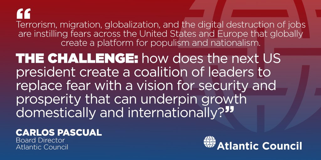 AtlanticCouncil's tweet photo. Atlantic Council board director Carlos Pascual weighs in on #ElectionResults → https://t.co/USQHPH2sVb #AftertheVote #PostElectionBriefing https://t.co/lXiKAuT0Bh