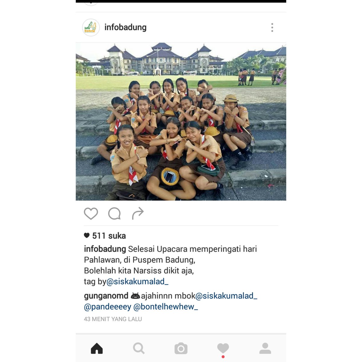xtc_bali's tweet photo. #Repost @infobadung 
Selesai Upacara memperingati hari Pahlawan, di Puspem Badung,
Bolehlah kita Narsiss dikit aja,. https://t.co/GnXybS3oJO
