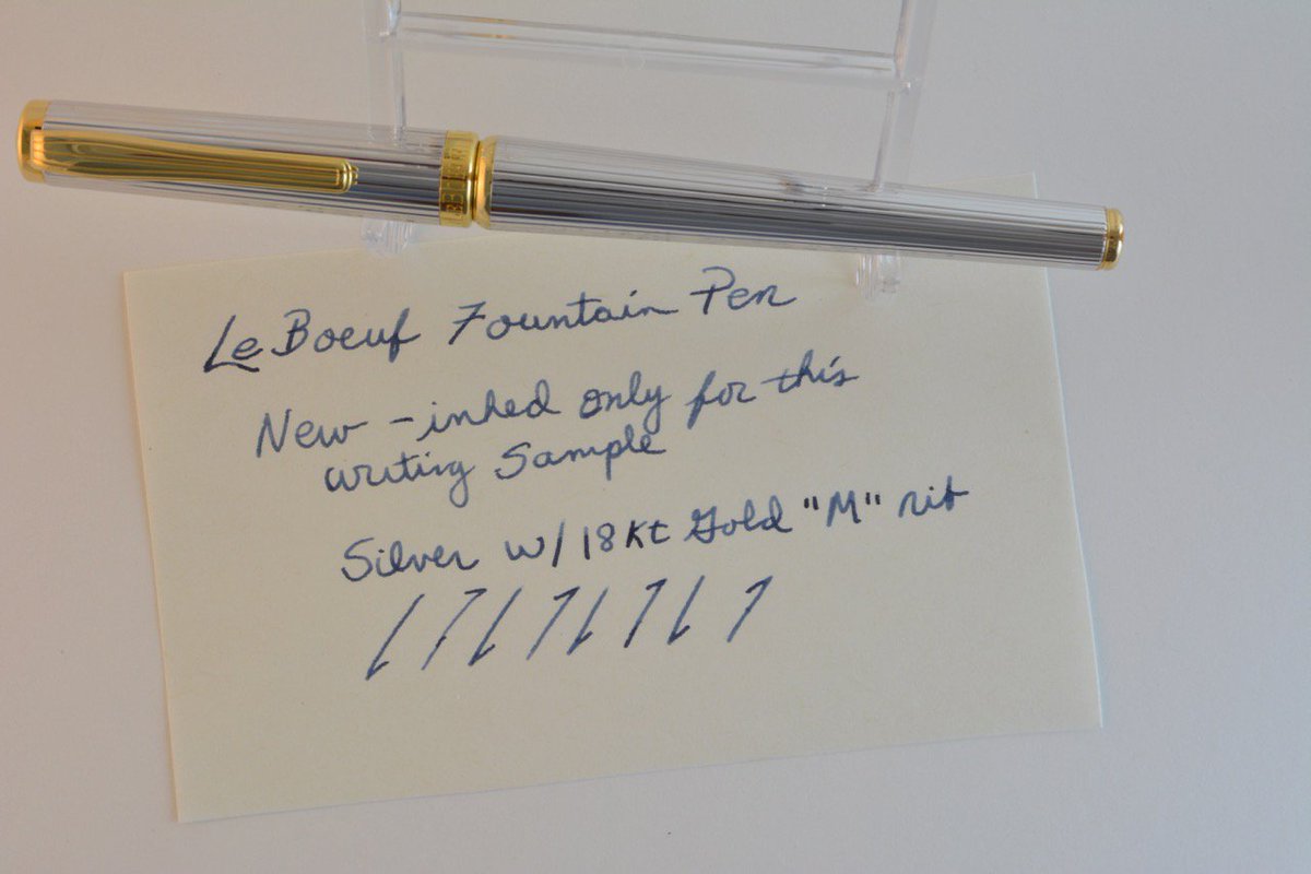 ClaytreeAuction's tweet photo. Lot 23 NEW #LeBoeuf Pen See profile for sale info 11/11 1pm EST #pens #penaddict #fountainpens #ink #ClaytreeCollector #NAAPro #AuctionsWork https://t.co/XaqUmZiPbr