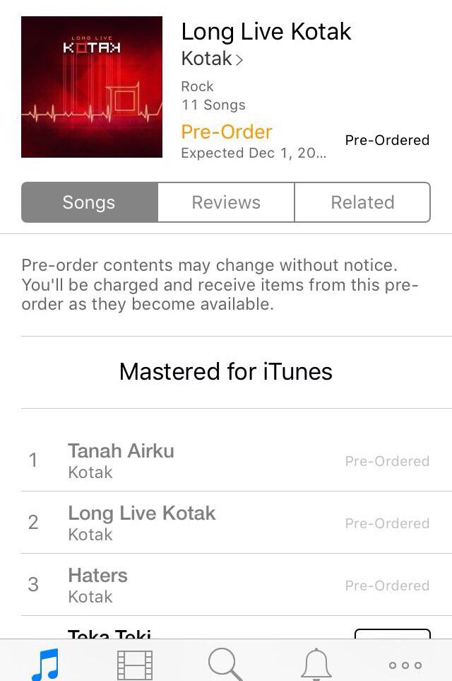 Cepetan preorder albumnya di iTunes utk pengguna Apple or tunggu cd-nya dibulan December hanya di <a href="/KFCINDONESIA/">KFC Indonesia (Jagonya Ayam!)🔥</a> , jd tau lagu Merah Putihku