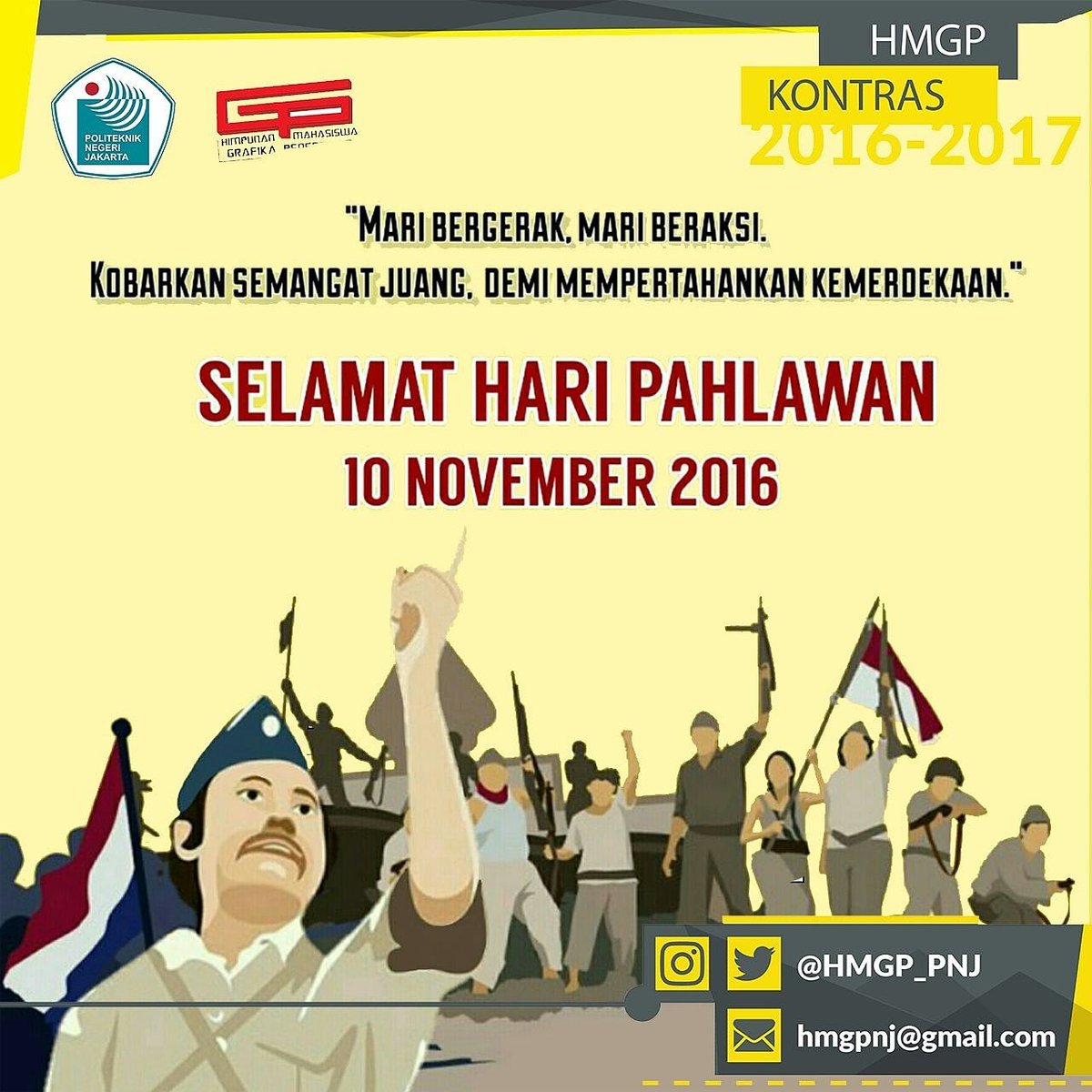 Selamat tanggal 10 November, selamat Hari Pahlwan😊 Mari bergerak, beraksi!