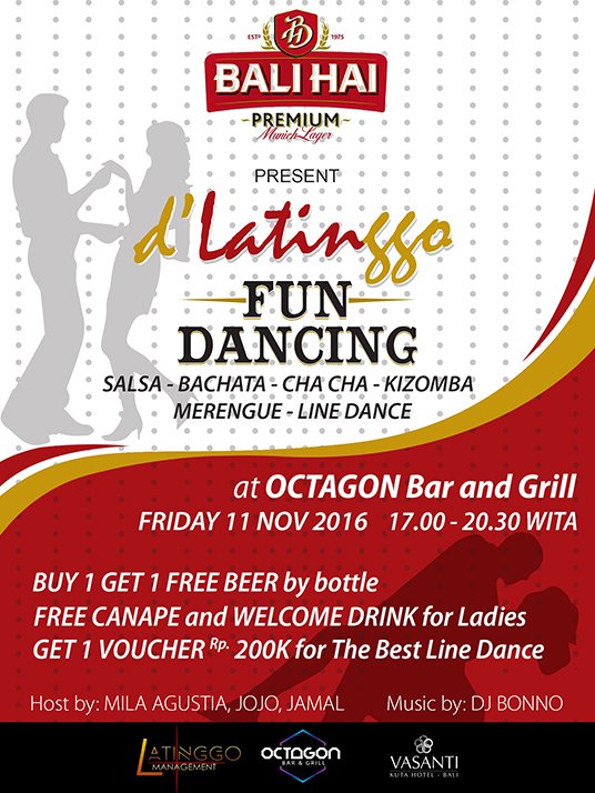 VasantiKuta's tweet photo. D’Latinggo Fun Dancing 
at OCTAGON Bar &amp; Grill #vasantikutahotel 
#latindance #d’latinggofundancing #boutiquehotel https://t.co/exMjKmwuu7