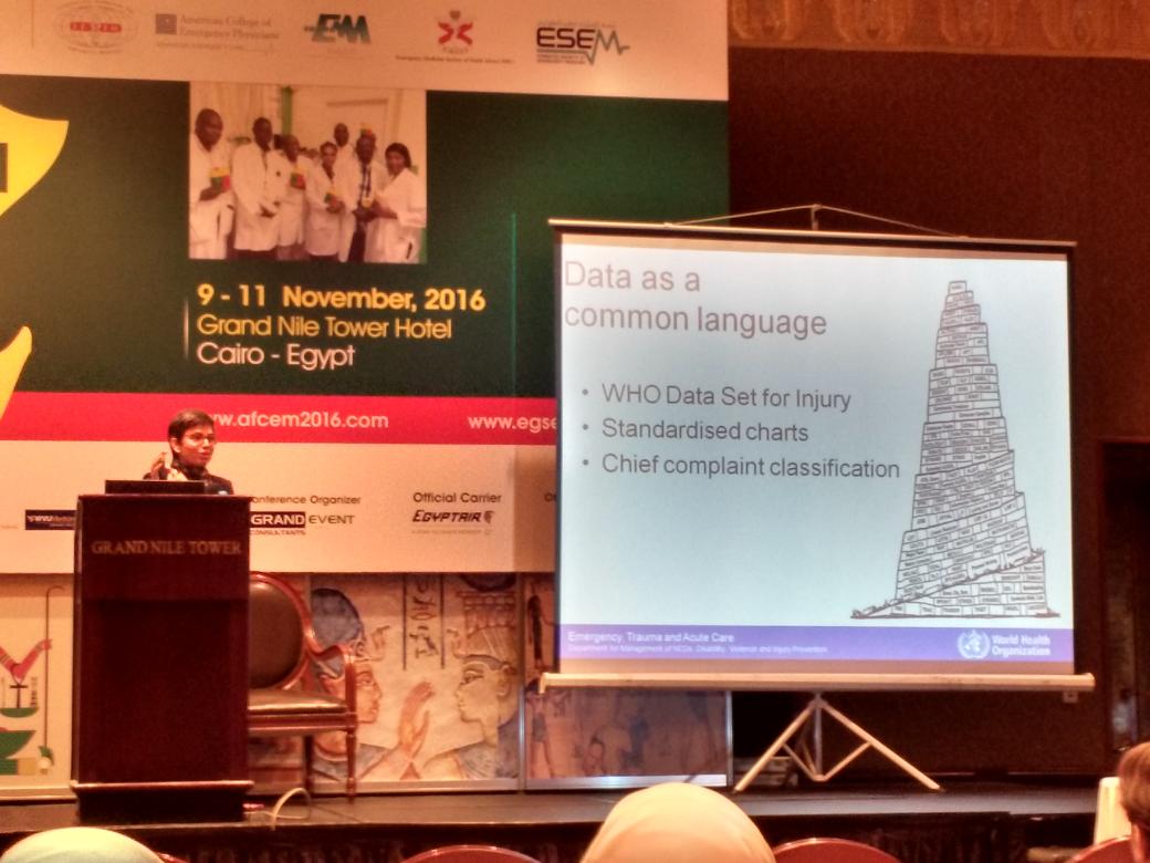 Need for a common language to describe what we do in emergency care 
Teri Reynolds 
#afcem2016