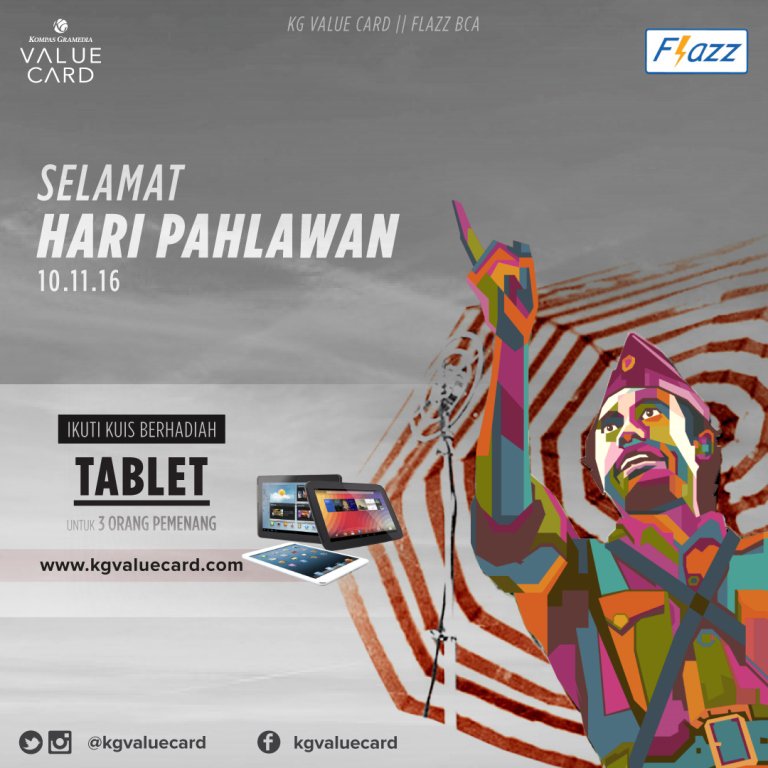 KGValueCard's tweet photo. Value People, selamat Hari Pahlawan ya!
Yuk tes pengetahuanmu! Ikuti kuis dari KGVC &amp; Flazz BCA!
Cek https://t.co/mxDdssAxqP !

@GoodLifeBCA https://t.co/qQkQhu9oBV