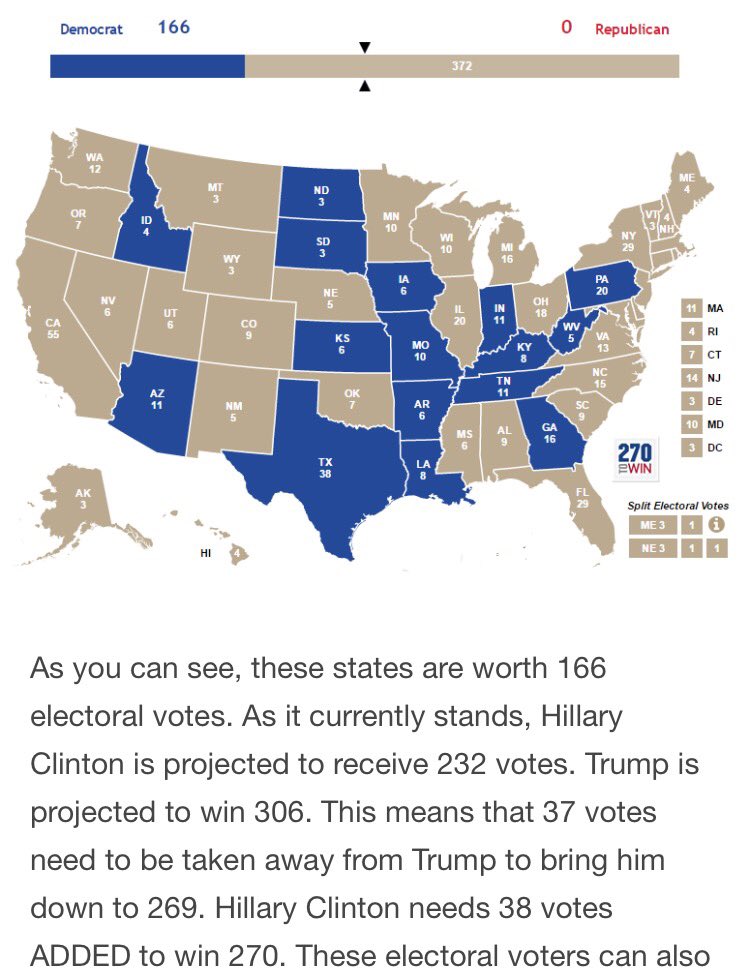 lightenjoyer's tweet photo. #Hope2016 #NotMyPresident #TrumpProtest
This is a slim chance, but it's a chance. Let's take it--Keep protesting & making your voice heard. https://t.co/PAfNmVNw99