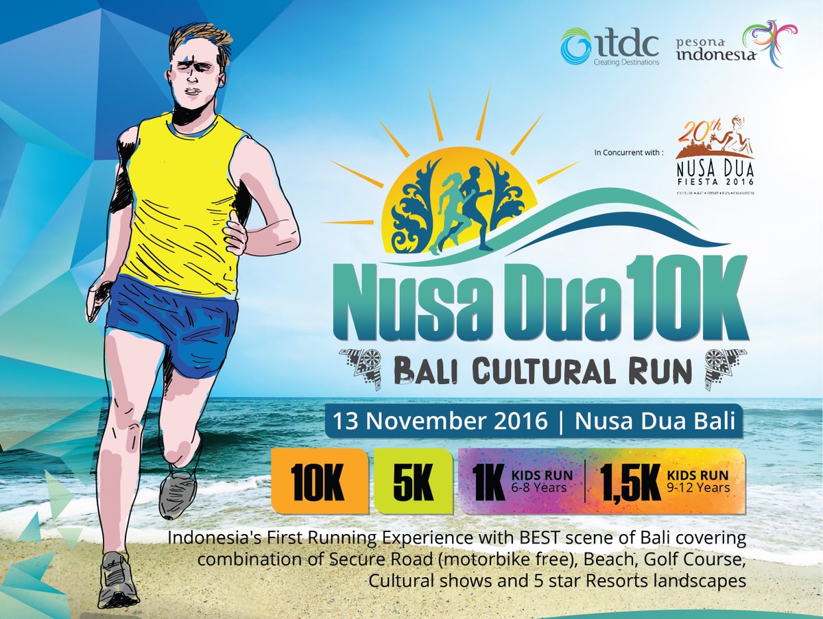 Gak akan bosan di Bali! Ada Nusa Dua 10K Bali Cultural Run pada 13 November nanti sebagai rangkaian Nusa Dua Fiesta 2016. Sudah siap?