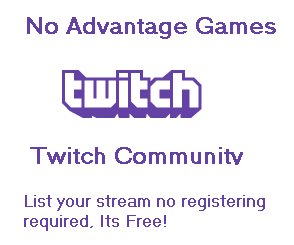 noadvantagegame's tweet image. Do you stream on Twitch? List your channel for free! No registering needed! noadvantagegames.com