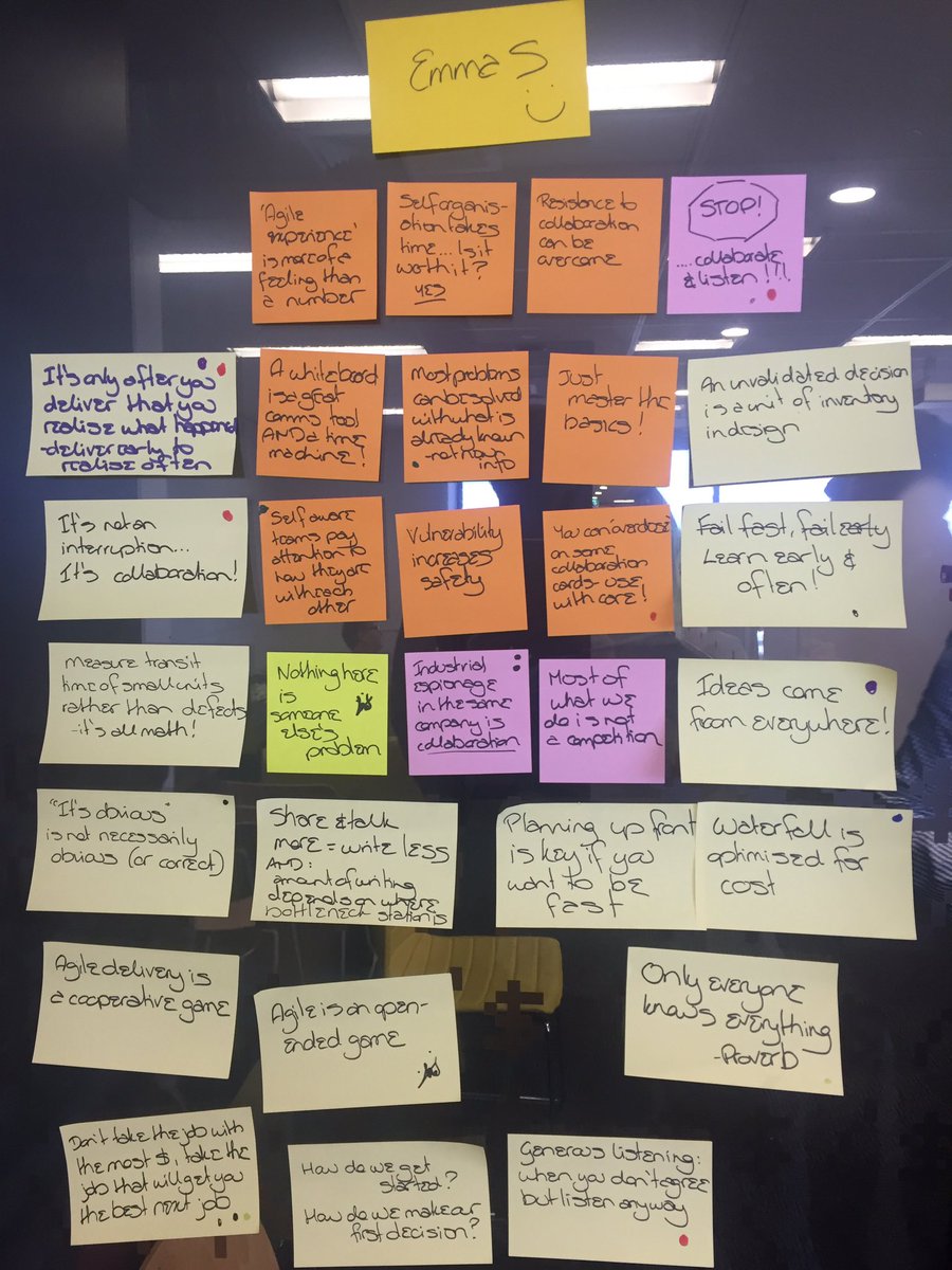 emmawhitecat's tweet image. My ahas from #AdvancedAgile with @TotherAlistair #Agile #learning